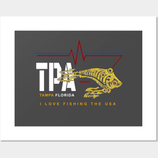 TPA, Tampa FL., i love fishing the USA Posters and Art